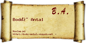 Bodó Antal névjegykártya